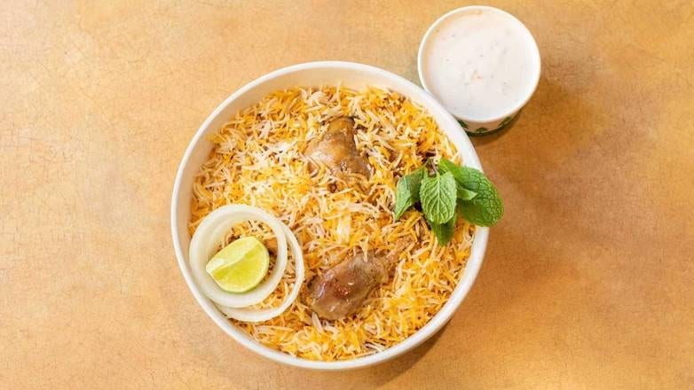Hyderabadi Chicken Dum Biryani.